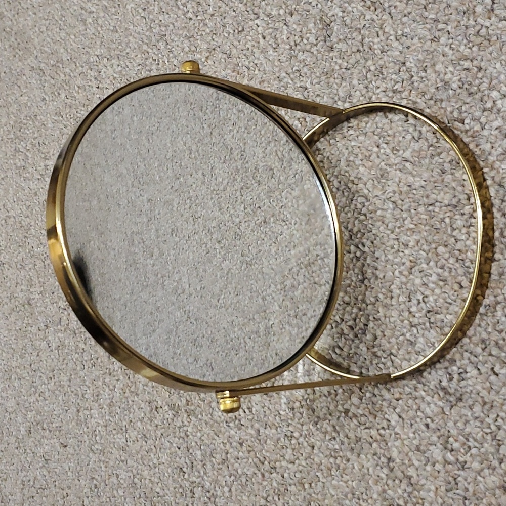 Gold Metal Dual Sided Makeup Vanity Mirror